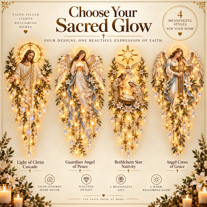 ✝️ Sacred Christmas Lighted Wall Décor – Jesus, Angel & Nativity Collection ✨🕊️