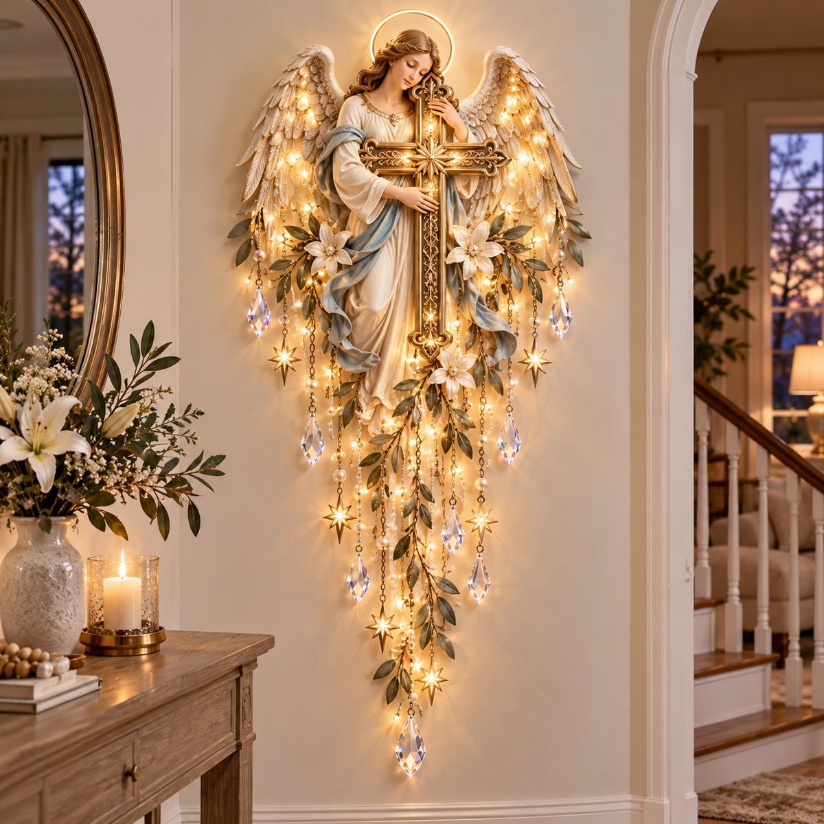 ✝️ Sacred Christmas Lighted Wall Décor – Jesus, Angel & Nativity Collection ✨🕊️