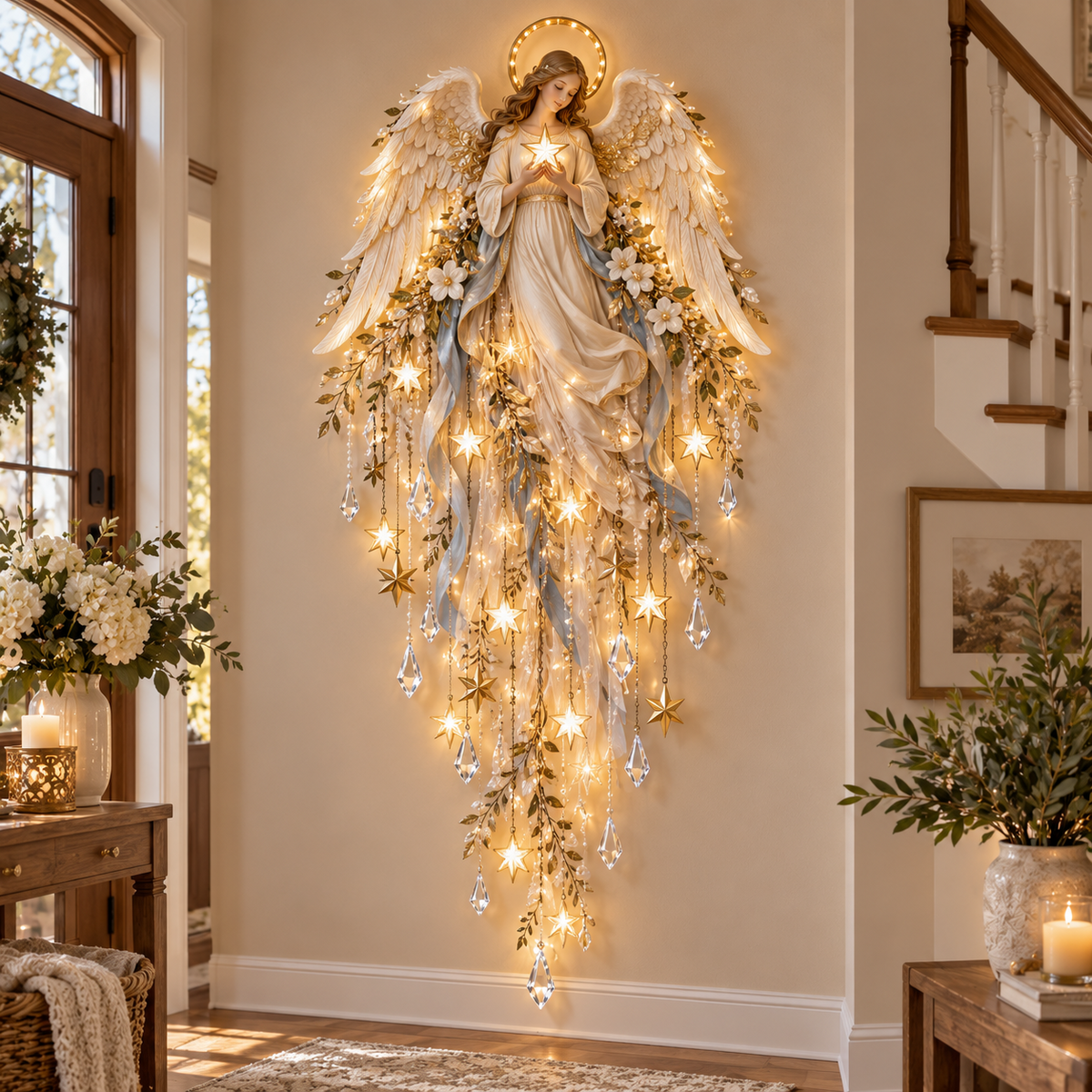 ✝️ Sacred Christmas Lighted Wall Décor – Jesus, Angel & Nativity Collection ✨🕊️