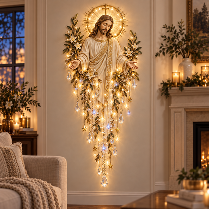✝️ Sacred Christmas Lighted Wall Décor – Jesus, Angel & Nativity Collection ✨🕊️