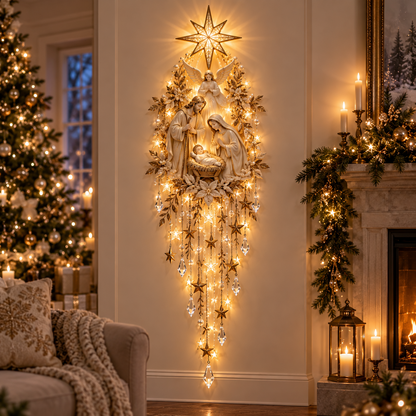✝️ Sacred Christmas Lighted Wall Décor – Jesus, Angel & Nativity Collection ✨🕊️