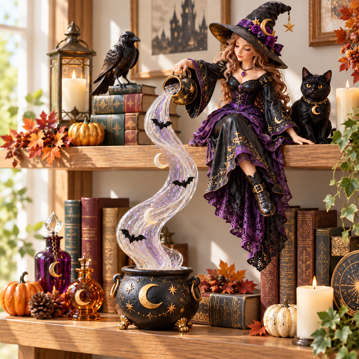 🔥 49% OFF | 🌙 Midnight Spellstream Halloween Shelf Light ✨