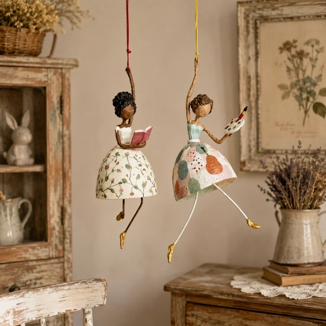 🌸💃 Whimsical Dancing Lady Hanging Decor – Colorful Floral Figurine for Home (📦Buy 2 Free Shipping)