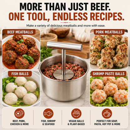 🥩 Stainless Steel Meatball Maker – Make 6 or 12 Perfect Meatballs at Once