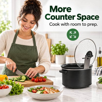 🍲 Hands-Free Cooker Lid Holder – No-Mess Countertop Organizer
