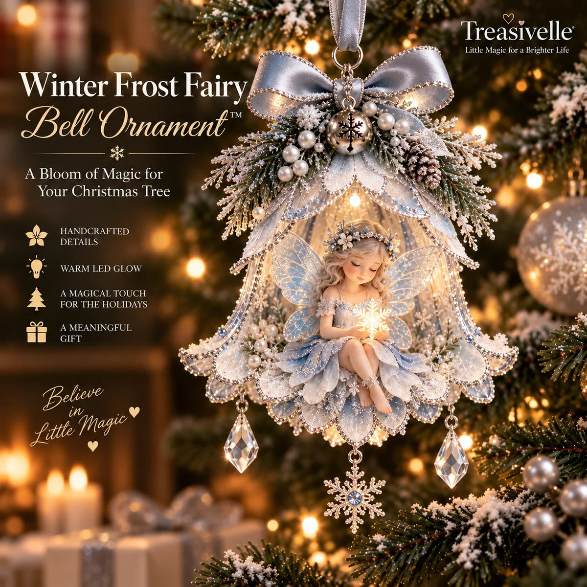 ⏳ Last Day 49% OFF – 🧚 Enchanted Fairy Bell Christmas Ornament™ | 7 Light-Up Floral Designs with Warm LED Glow & Crystal Charms ✨