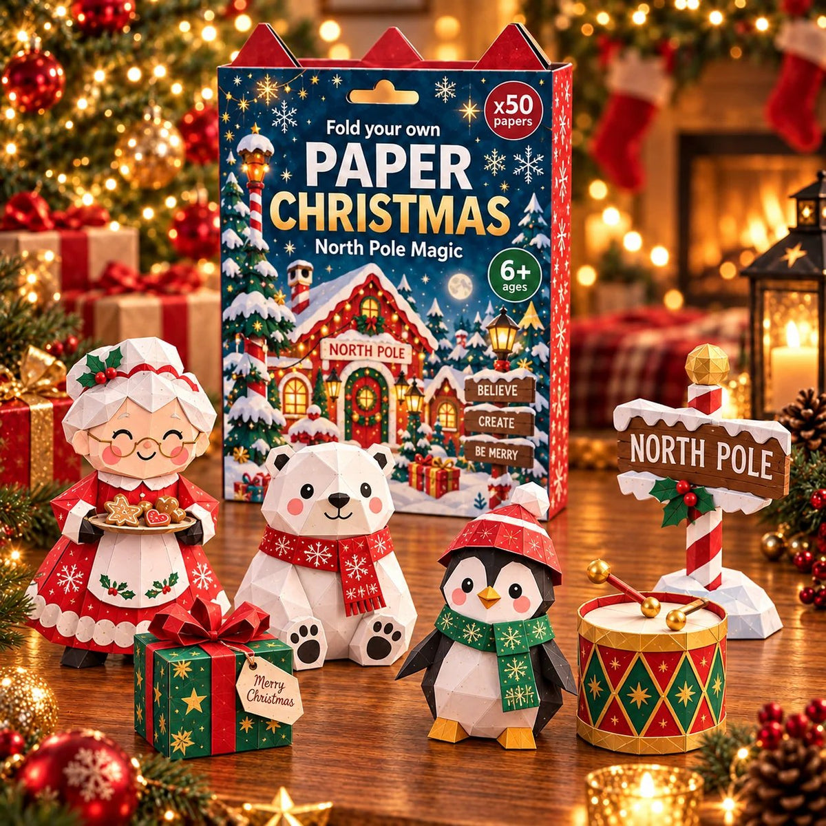 🧘 Relaxing & Beginner Friendly | 3D DIY Paper Christmas Craft 🎄 Step by Step Guide Included