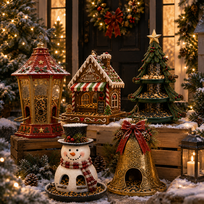 🔥🎄 Christmas Bird Café – 5 Whimsical Feeders for a Festive Winter Garden