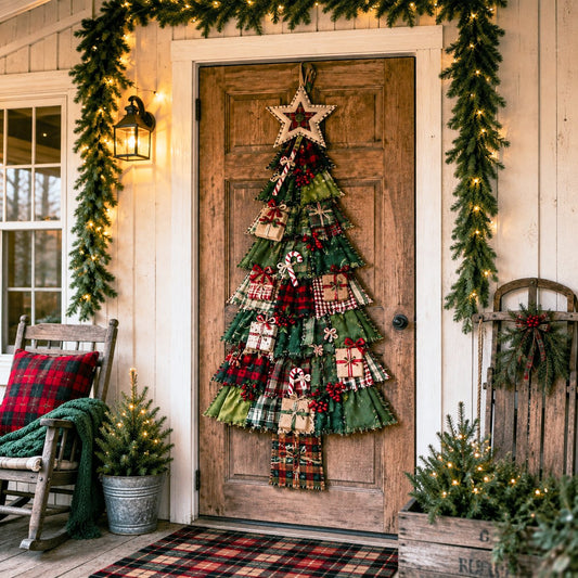 🎄 Storybook Patchwork Christmas Tree Door Kit | Cozy DIY Craft