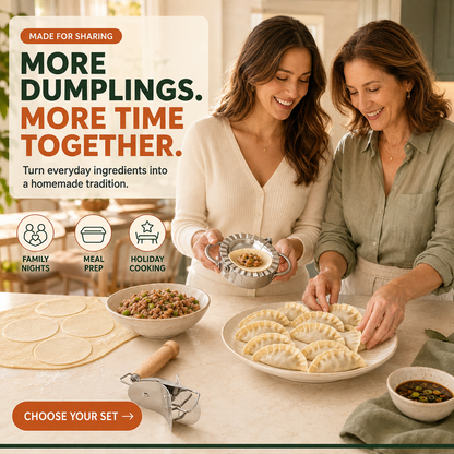 🥟Easy Dumpling Maker & Dough Cutter Set – Roll, Fill, Press & Seal Homemade Dumplings