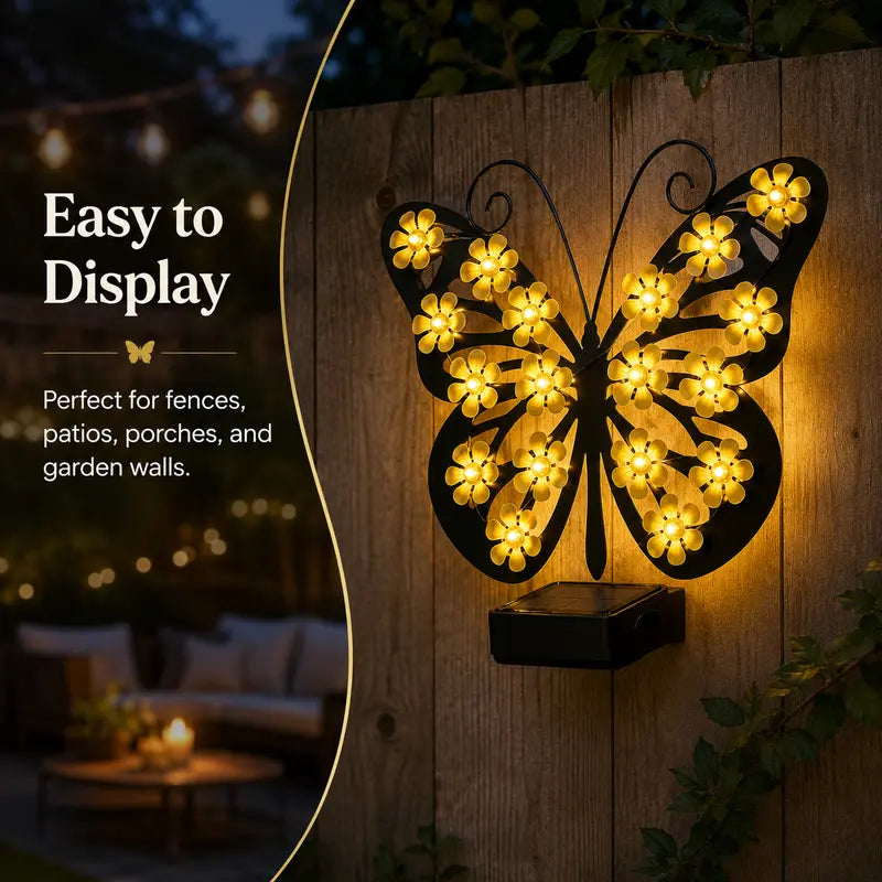 🦋☀️Solar Flapping Wing Butterfly Garden Wall Light