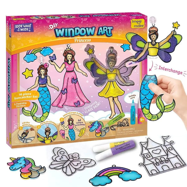 👸🦄 Princess & Unicorn Stained Glass DIY Kit – Create Magical Window Suncatcher Art