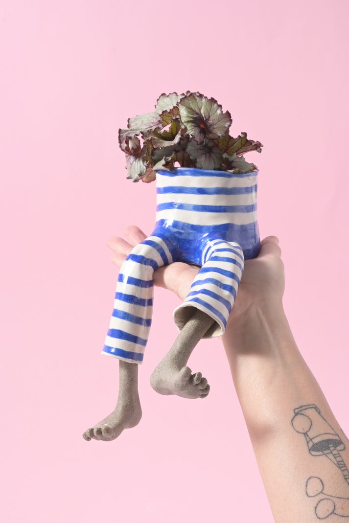 ✨ Cute Legged Human-Shaped Planter Pot Funny Resin Plant Pot