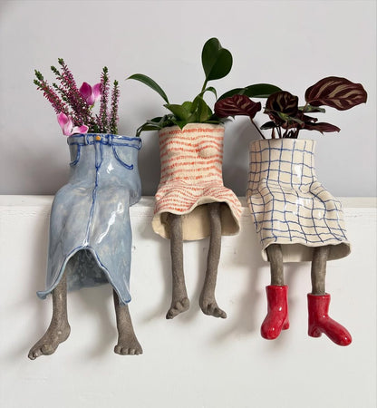 ✨ Cute Legged Human-Shaped Planter Pot Funny Resin Plant Pot