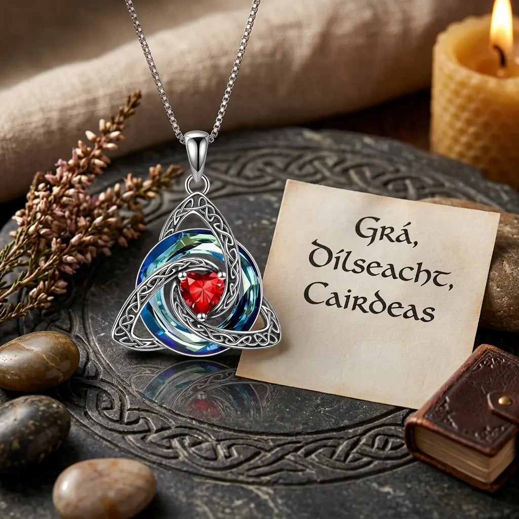 💎 Celtic Trinity Knot Birthstone Necklace – A Timeless Symbol of Love & Connection