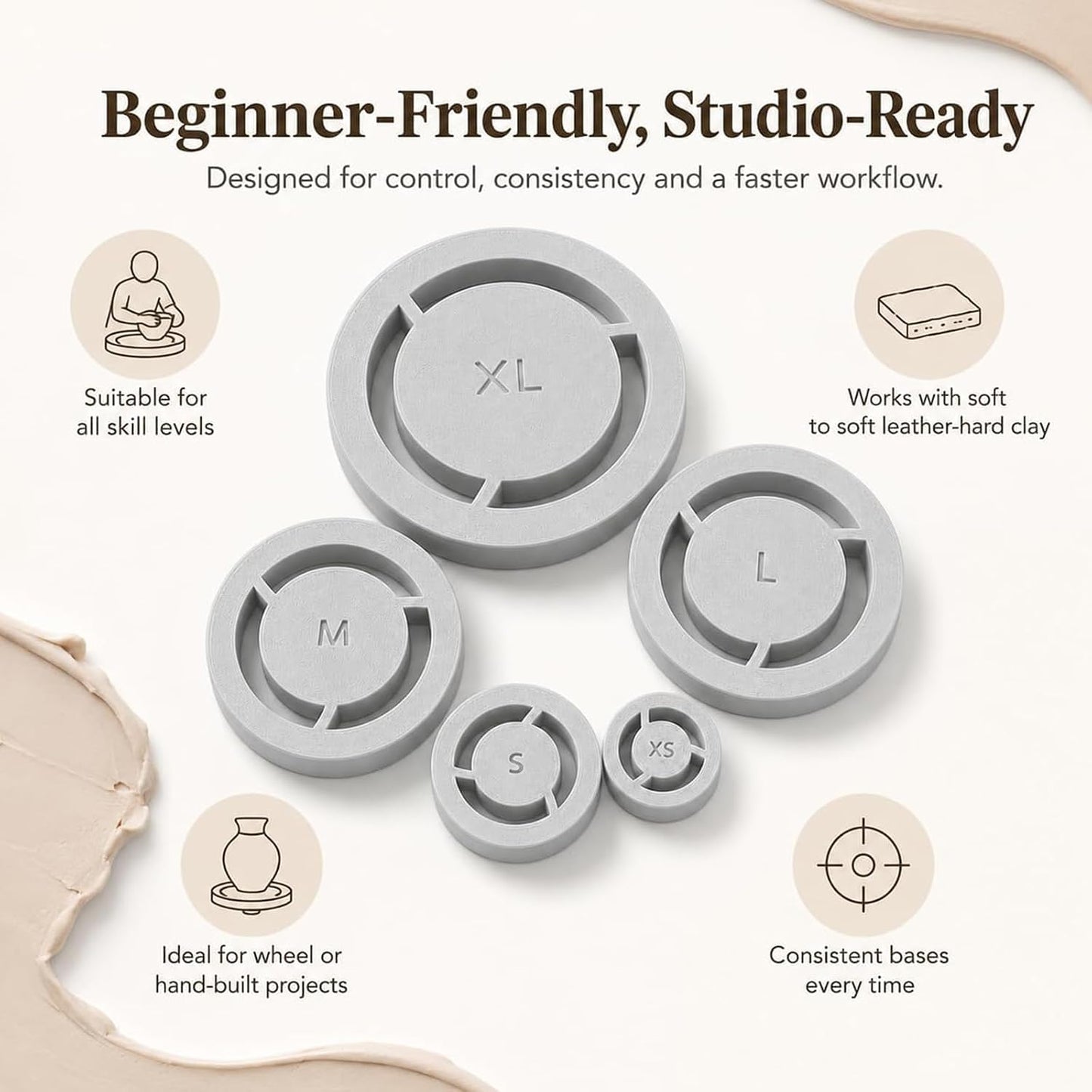 🎁Last Day 49% OFF 🏺5PCS Professional Pottery Foot Ring Trimming Tool