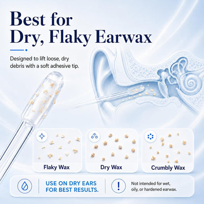 ✨ Stop Pushing Earwax Deeper – Soft Sticky Ear Cleaning Sticks (24-Pack)
