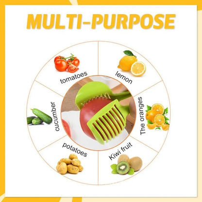 🔪 8-Slot Kitchen Slicing Guide - Safe & Even Fruit & Vegetable Cutter