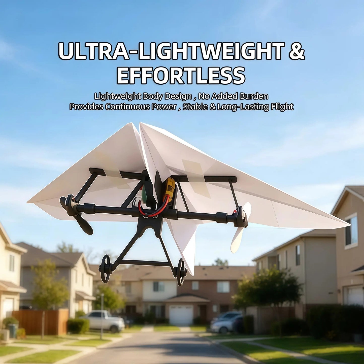 RC Powered Paper Airplane Kit Remote Control DIY Flying Toy with Gyro Stabilizer Dual Propellers