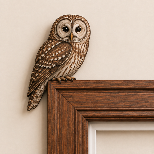 🦉 Whimsical Wooden Owl Door Topper – A Charming Watcher for Your Doorway