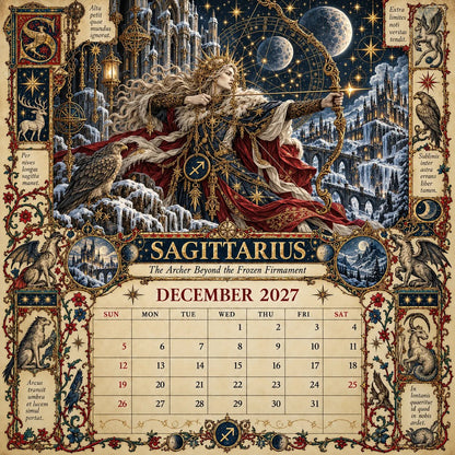 📅✨2027 Zodiac Grimoire Calendar™ | 12 Signs, 12 Forbidden Chapters