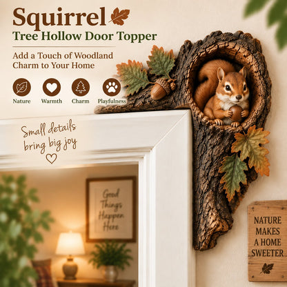 ⏰ Last Day 50% OFF 🐿️ Tree Hollow Chipmunk Door Topper – Bring Woodland Whimsy Home 🍂✨