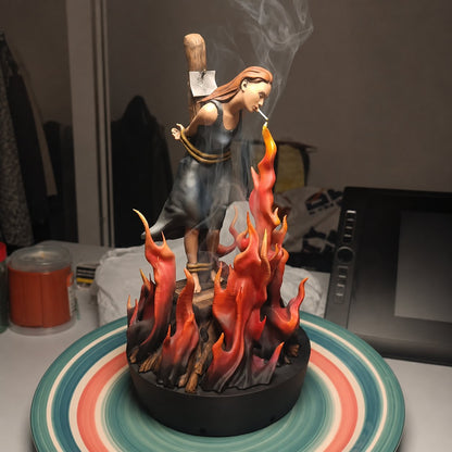 🖤🌙Enchantress Backflow Incense Burner – Gothic Witch Sculpture
