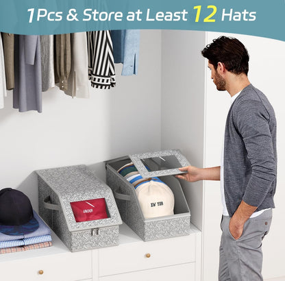🧢 Stackable Hat Storage Box for 12 Baseball Caps