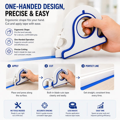 🎨 Painter’s Tape Applicator – Precision Edge Guide & Built-In Cutter