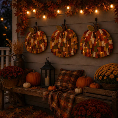 🎃Handmade Patchwork Pumpkin Door Hanger for Fall & Thanksgiving Decor🍂