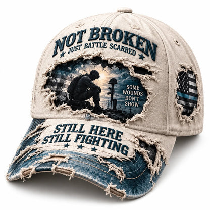 🔥 LAST DAY 50% OFF | 🎖️ Still Here. Still Fighting.™ Veteran PTSD Awareness Cap | 100% Cotton