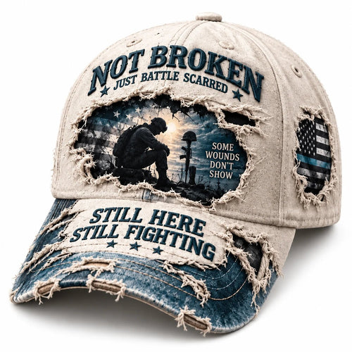 🔥 LAST DAY 50% OFF | 🎖️ Still Here. Still Fighting.™ Veteran PTSD Awareness Cap | 100% Cotton