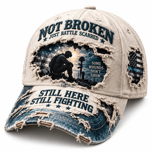 🔥 LAST DAY 50% OFF | 🎖️ Still Here. Still Fighting.™ Veteran PTSD Awareness Cap | 100% Cotton