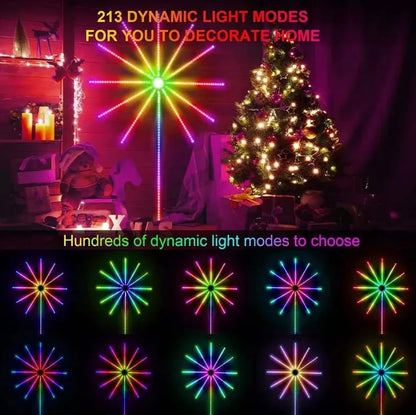 🎆 Smart RGB Firework LED Lights – App & Remote Controlled Music Sync Decorative Fairy Lights