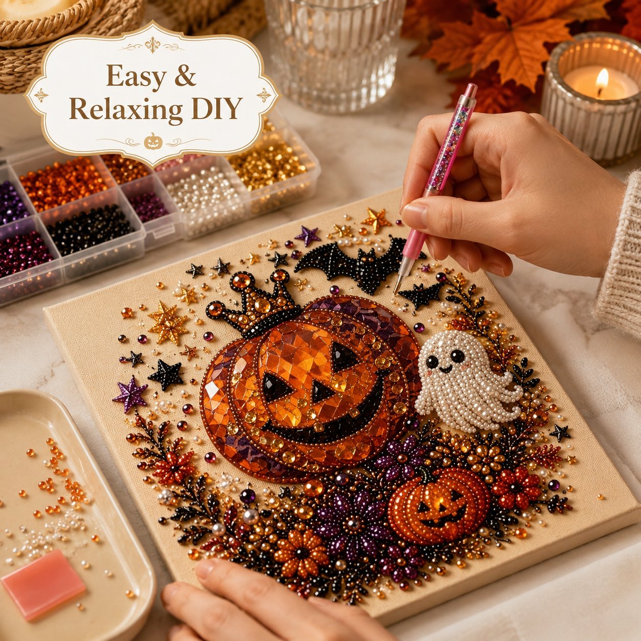 🔥LAST DAY 50% OFF 🎃👻 Halloween Gem Art Kit– Easy, Mess-Free DIY Fun