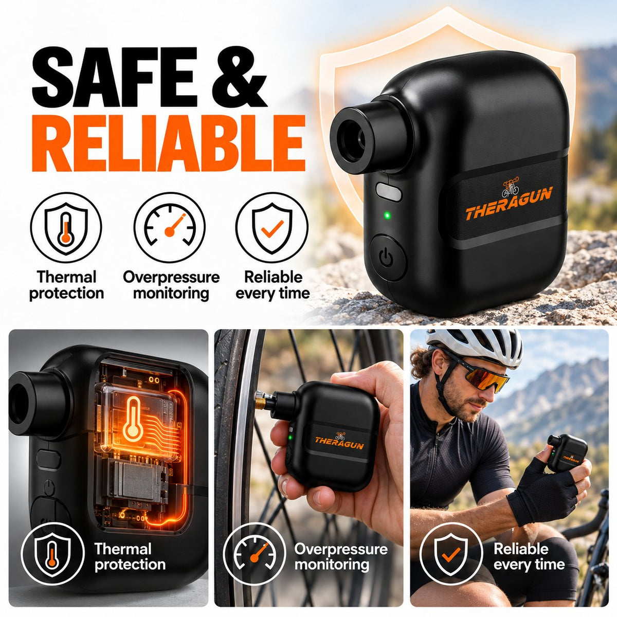⚡ PocketAir 92™ | Ultra-Compact Electric Bike Pump for On-the-Go Inflation