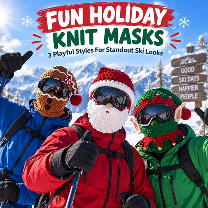 🎅❄️ Christmas Character Ski Mask™ | 3D Knit Full-Face Cover in 3 Festive Styles