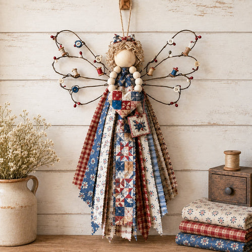 🪽 Vintage Wire‑Wing Angel Fabric DIY Craft Kit
