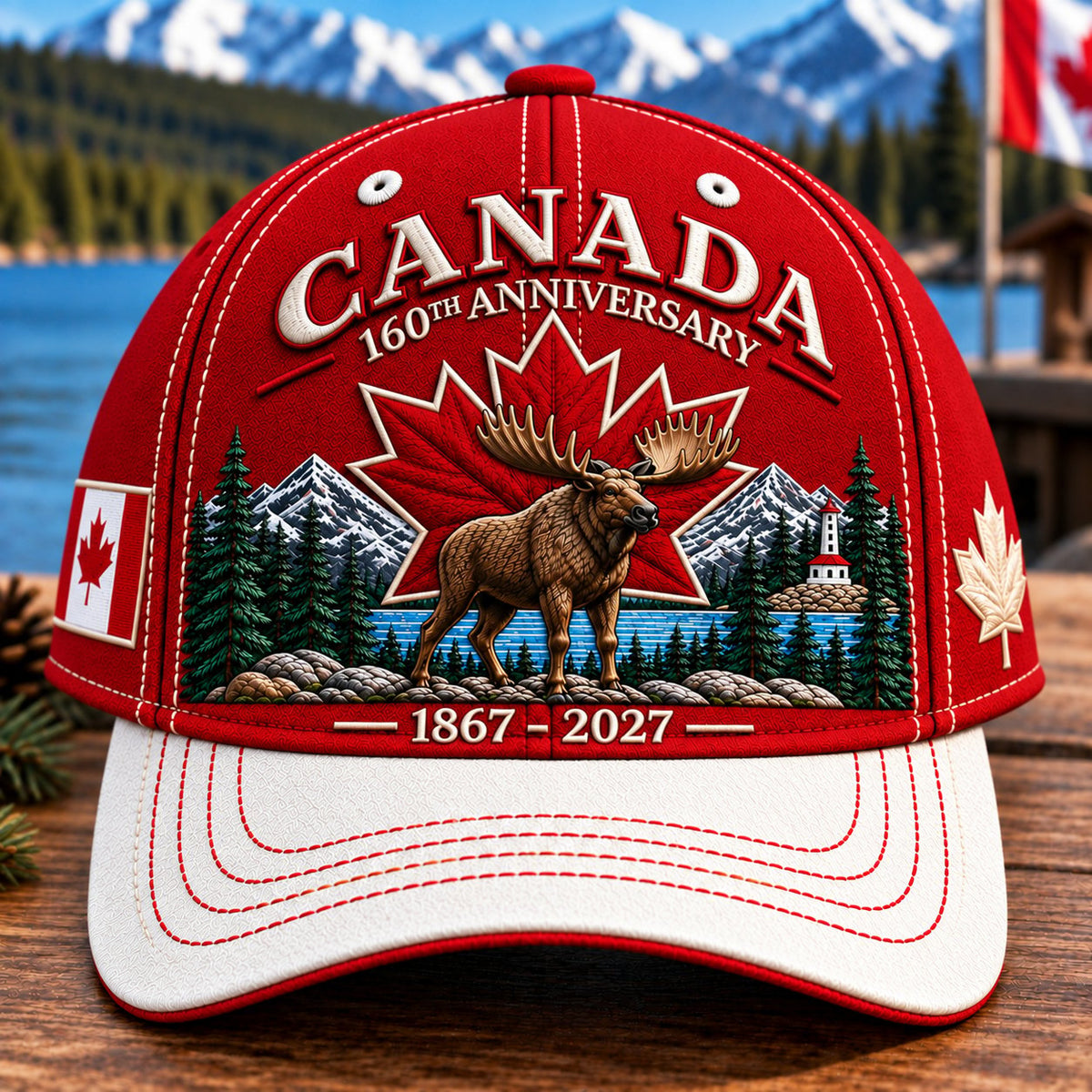 🍁 Canada 160th Anniversary Cap 1867–2027 – Proudly Embroidered in 100% Cotton 🇨🇦🧢