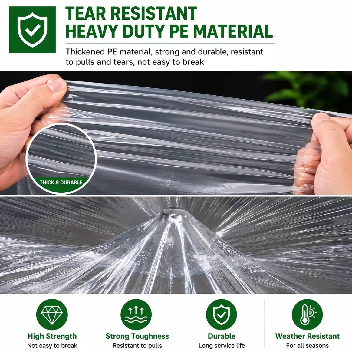 🌧️ See Through. Stay Dry. | Heavy Duty Clear Waterproof Tarp with Grommets