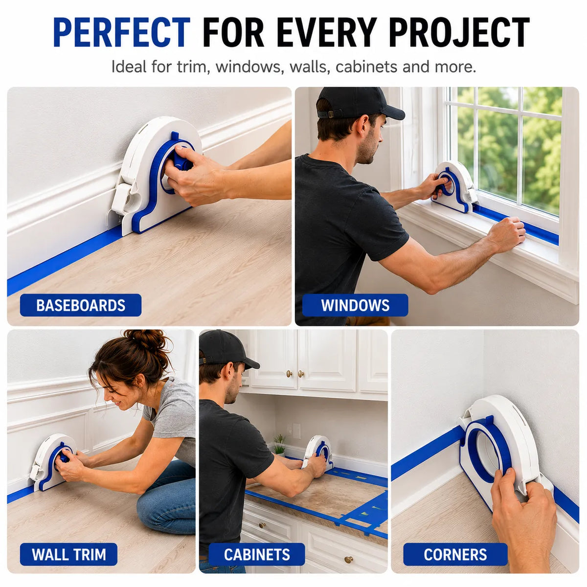 🎨 Painter’s Tape Applicator – Precision Edge Guide & Built-In Cutter