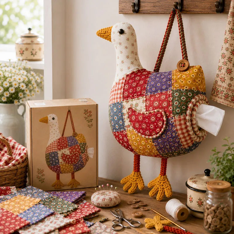 🧵DIY Vintage Patchwork Farm Animal Tissue Box Cover