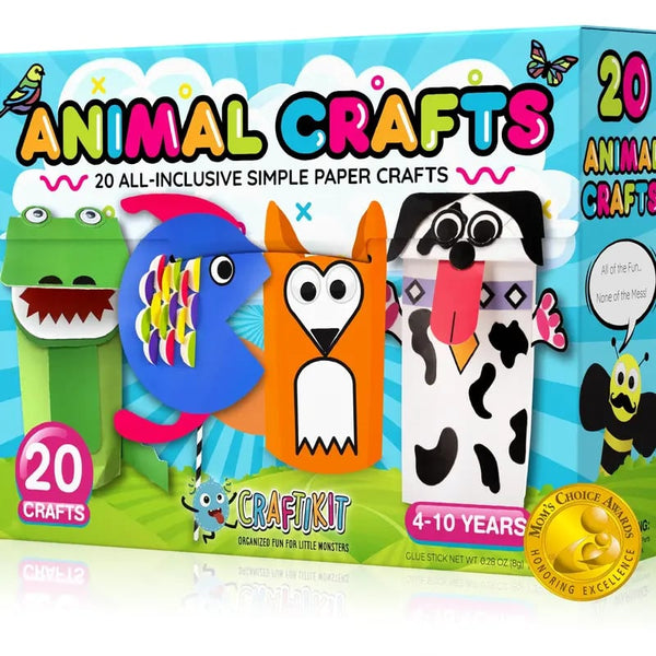 🎨 Craftikit 20 Crafts in a Box – Easy Low-Mess Paper Craft Kit for Kids Ages 3–8 ✂️✨