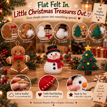 🔥LAST DAY 50% OFF 🎄🧵 24 Days of Christmas Stitching | Felt Ornament Craft Kit