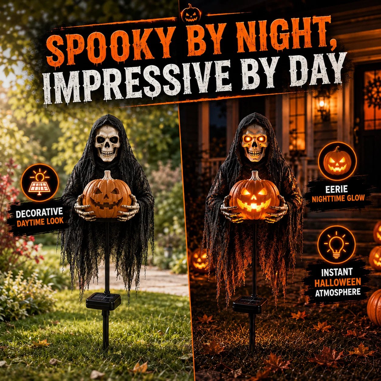 🎃💀 Soul Collector™ Pumpkin Reaper – A Glowing Halloween Yard Showstopper