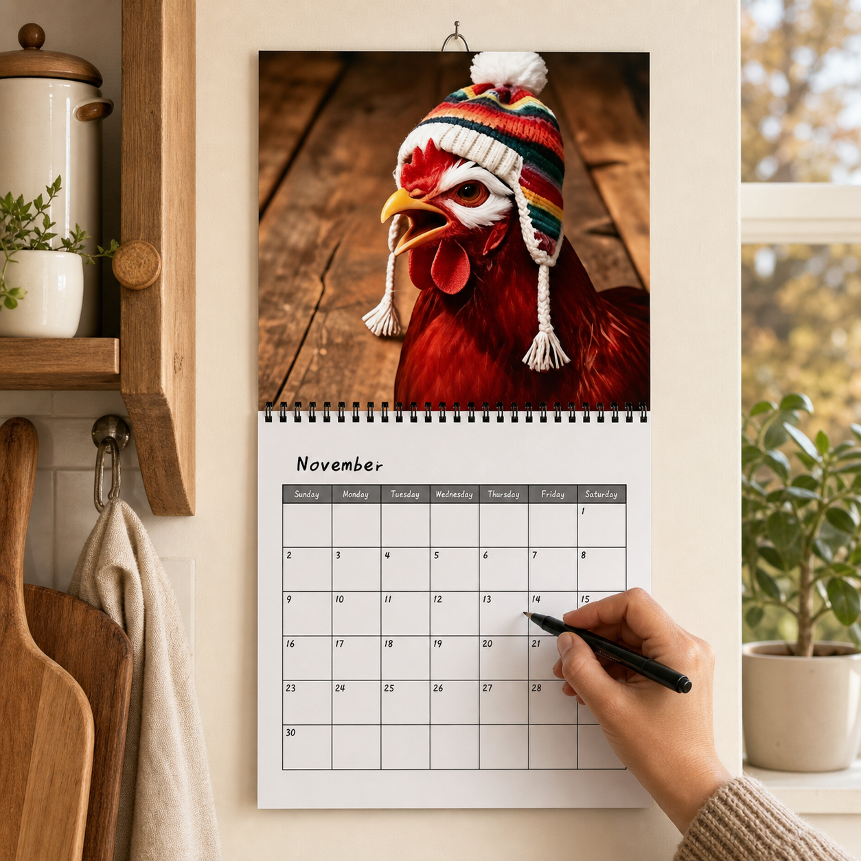 Funny Chickens 2027 Calendar