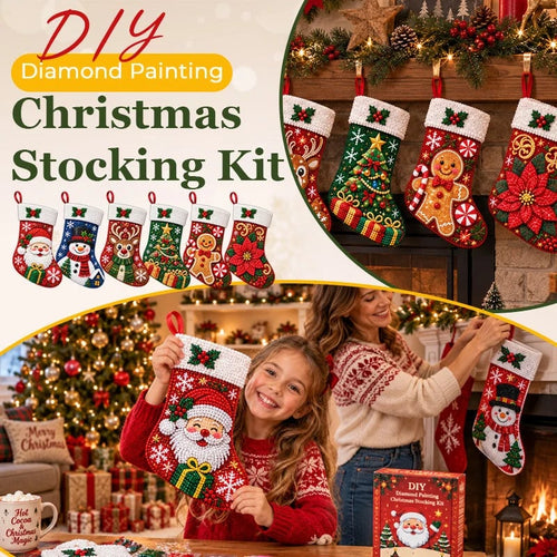 🎄 Sparkle & Stitch Christmas Stocking Kit | 6 Diamond Art Designs ✨