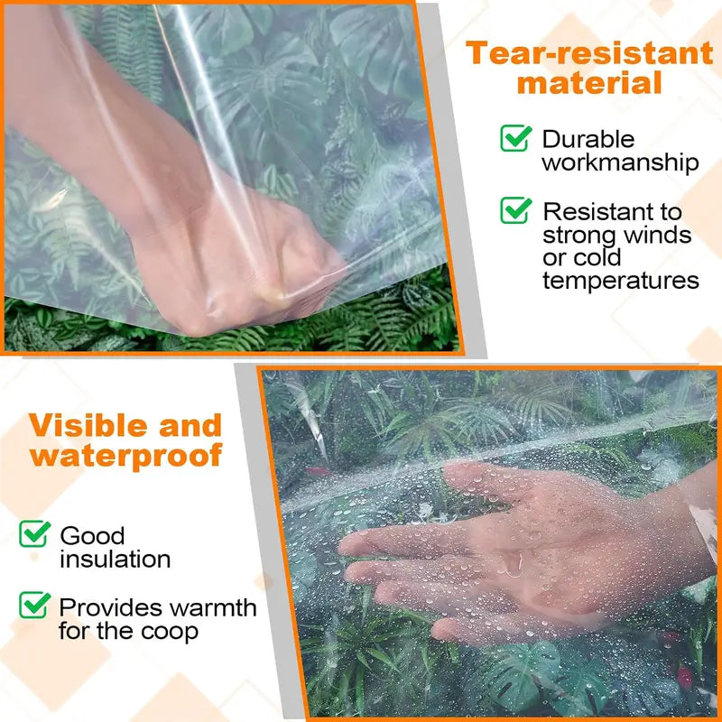 💧 Clear Waterproof PE Tarp – Transparent Heavy-Duty Outdoor Cover with Metal Grommets