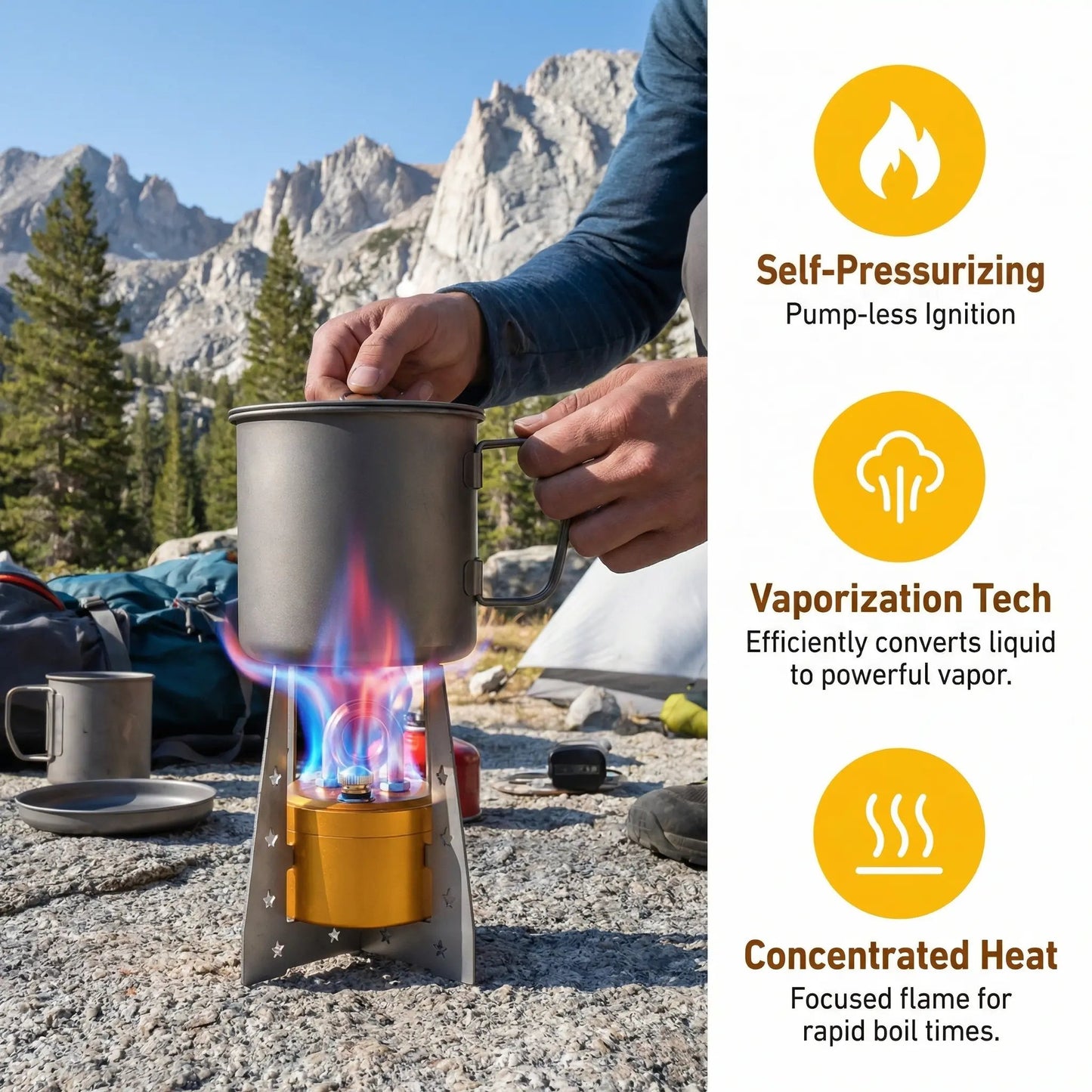 ⚡Hot Sales 49% OFF🔥Self-Pressurized Compact Alcohol Stove – High-Efficiency Camping Burner