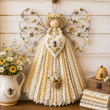 🪽 Vintage Wire‑Wing Angel Fabric DIY Craft Kit